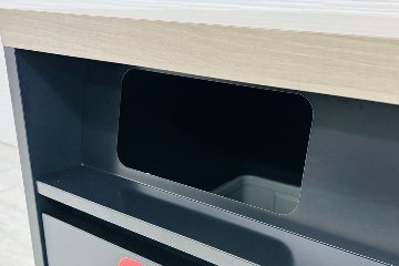オカムラ アルトピアッツァ トラッシュユニット ダストボックス 中古 ゴミ箱 ごみ箱 中古オフィス家具 ブラック 1050/520/890の画像