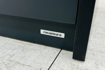 オカムラ アルトピアッツァ トラッシュユニット ダストボックス 中古 ゴミ箱 ごみ箱 中古オフィス家具 ブラック 1050/520/890の画像