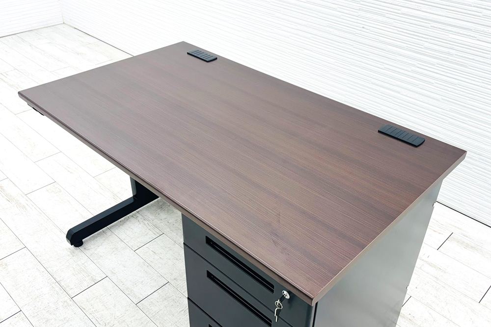 新品デスク 新品机 片袖机 片袖デスク スチールデスク 事務机 オフィスデスク 中古オフィス家具 1200/700/700 BR/BK/BKの画像