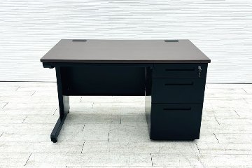 新品デスク 新品机 片袖机 片袖デスク スチールデスク 事務机 オフィスデスク 中古オフィス家具 1200/700/700 BR/BK/BKの画像