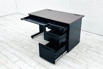 新品デスク 新品机 片袖机 片袖デスク スチールデスク 事務机 オフィスデスク 中古オフィス家具 1200/700/700 BR/BK/BKの画像
