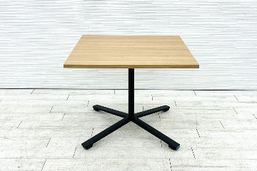 コクヨ ビエナ カフェテーブル 中古 ミーティングテーブル 角テーブル 幅900 中古オフィス家具 キャスター脚 900/900/720の画像