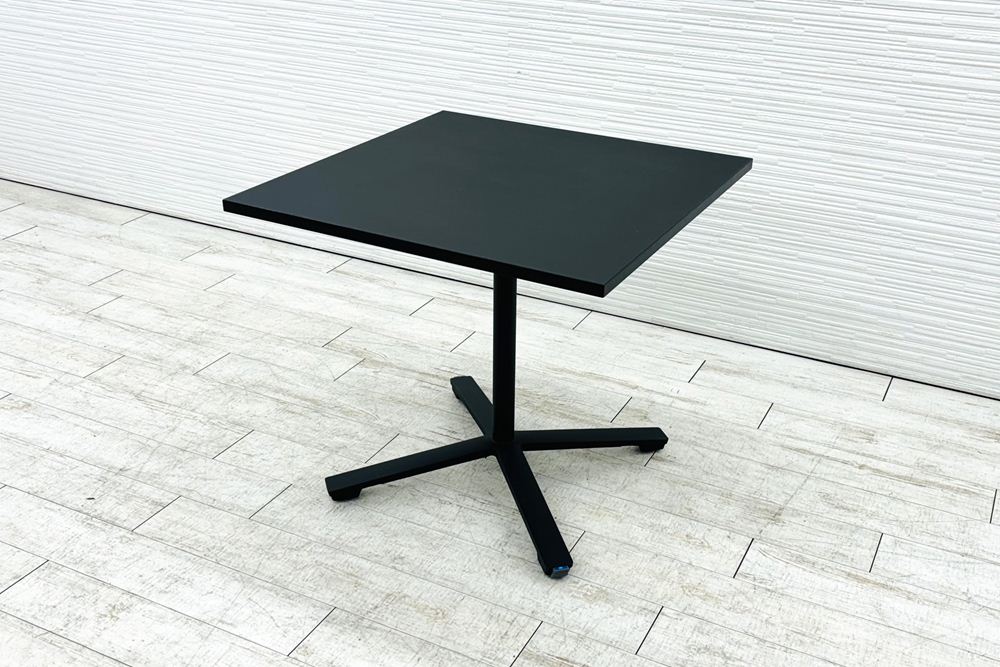 コクヨ デイズオフィス 中古 休憩室用テーブル ミーティングテーブル 中古オフィス家具 800/800/720 ブラックの画像