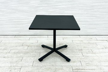 コクヨ デイズオフィス 中古 休憩室用テーブル ミーティングテーブル 中古オフィス家具 800/800/720 ブラックの画像
