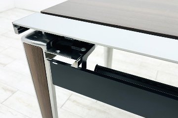 オカムラ プリシード L型デスク 中古 3段ワゴン付き エグゼクティブデスク 高級デスク 中古オフィス家具 1800/1185/720の画像