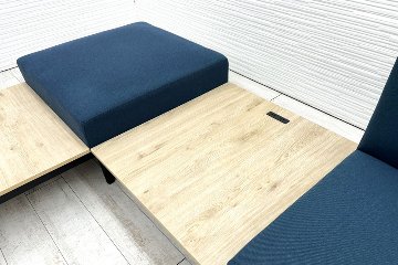 コクヨ コレッソ Collesso 中古 【ミーティングセット】 オフィスラウンジ 応接ソファー ラウンジソファ ラウンジチェア ソファー 中古オフィス家具 ブルーの画像