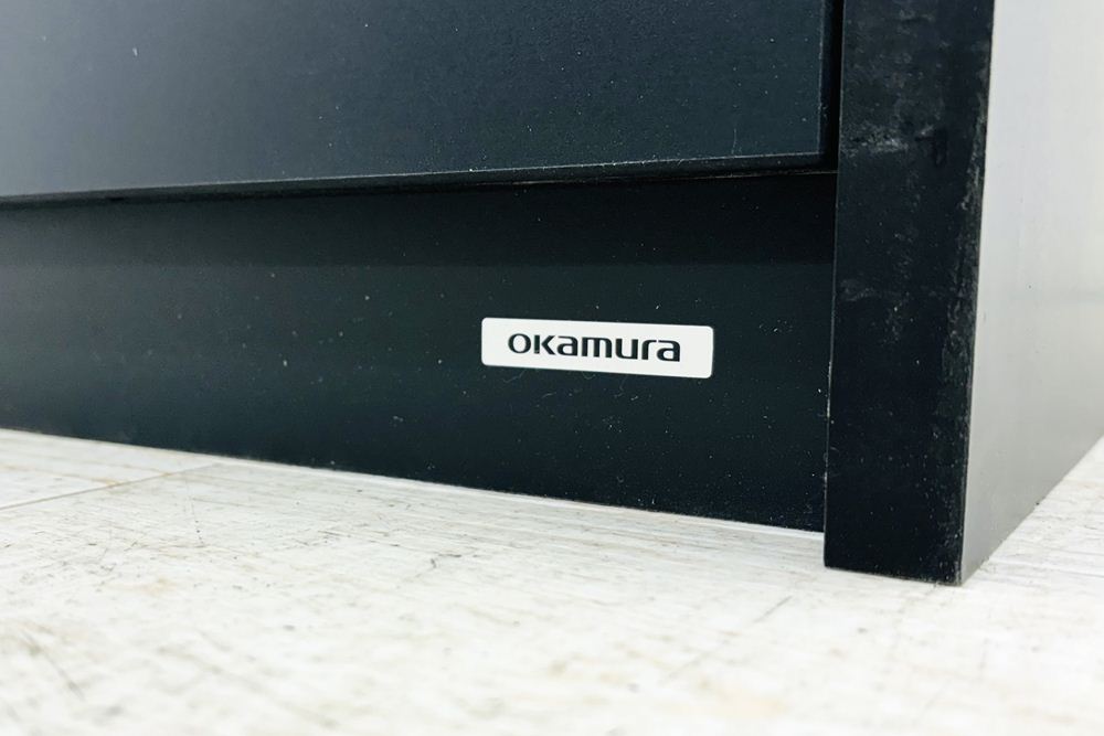 オカムラ アルトピアッツァ トラッシュユニット ダストボックス 中古 ゴミ箱 ごみ箱 中古オフィス家具 ブラック 1050/520/890の画像