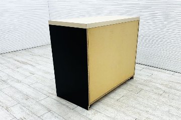 オカムラ アルトピアッツァ トラッシュユニット ダストボックス 中古 ゴミ箱 ごみ箱 中古オフィス家具 ブラック 1050/520/890の画像