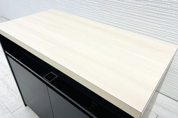 オカムラ アルトピアッツァ トラッシュユニット ダストボックス 中古 ゴミ箱 ごみ箱 中古オフィス家具 ブラック 1050/520/890の画像