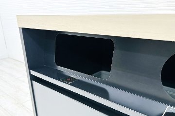 オカムラ アルトピアッツァ トラッシュユニット ダストボックス 中古 ゴミ箱 ごみ箱 中古オフィス家具 ブラック 1050/520/890の画像