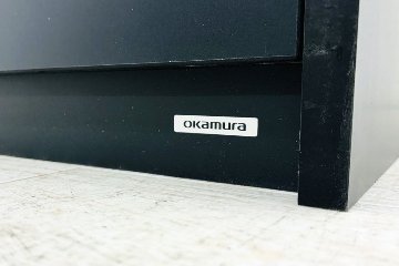 オカムラ アルトピアッツァ トラッシュユニット ダストボックス 中古 ゴミ箱 ごみ箱 中古オフィス家具 ブラック 1050/520/890の画像