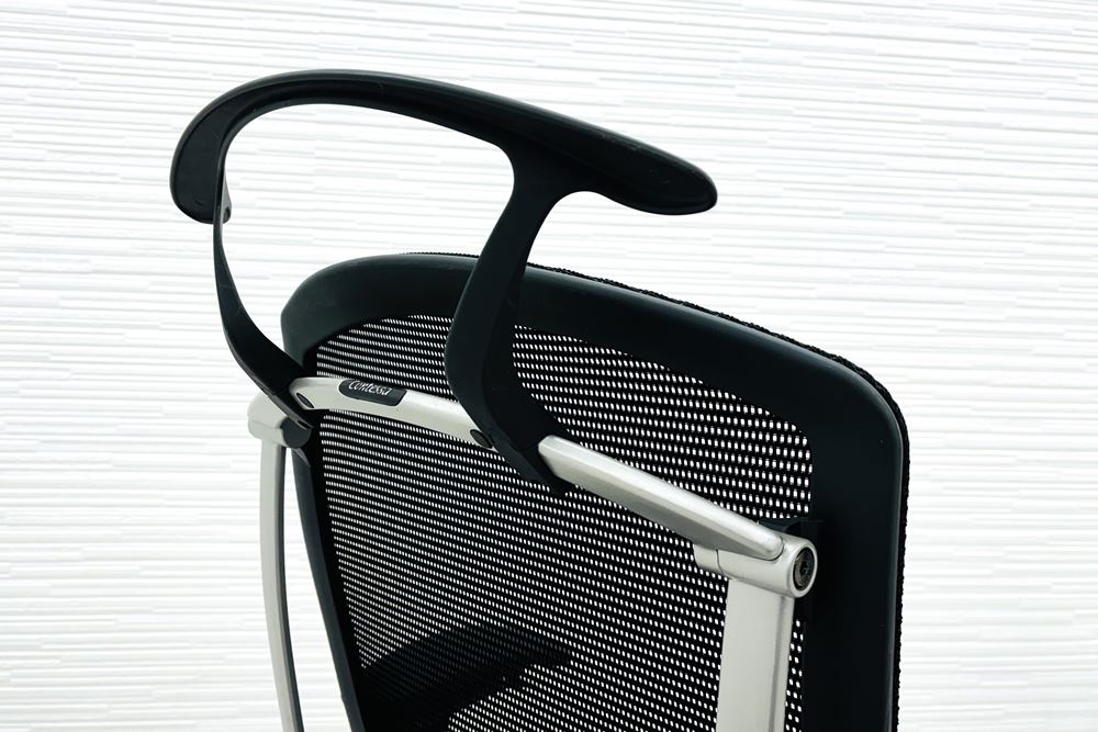 コンテッサチェア オカムラ 中古 OKAMURA Contessa メッシュ 可動肘 中古オフィス家具 高機能チェア ブラックの画像