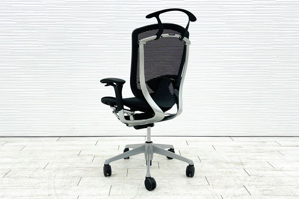 コンテッサチェア オカムラ 中古 OKAMURA Contessa メッシュ 可動肘 中古オフィス家具 高機能チェア ブラックの画像