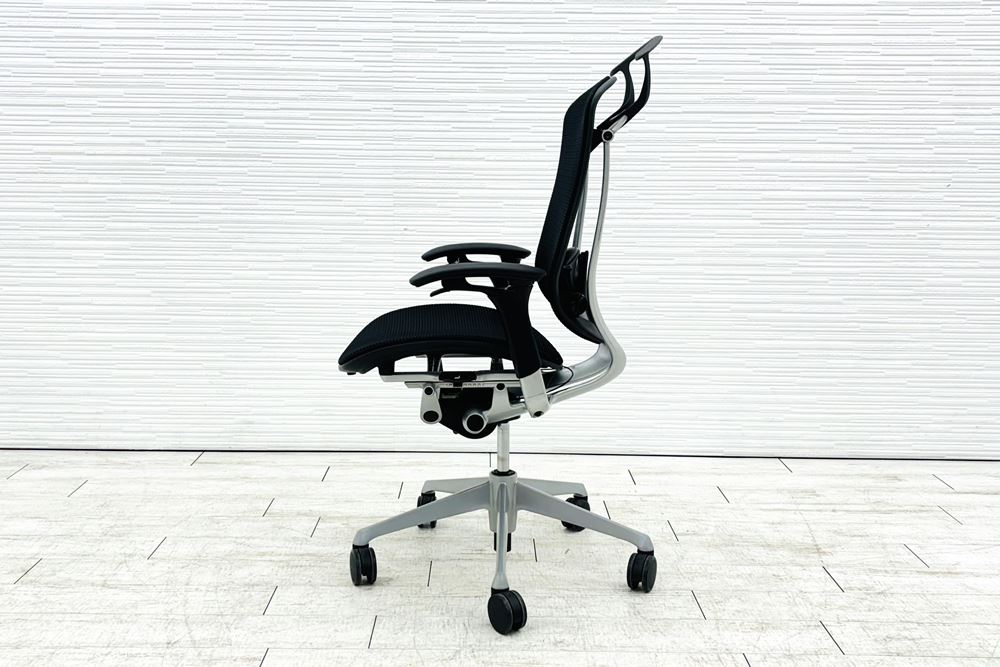 コンテッサチェア オカムラ 中古 OKAMURA Contessa メッシュ 可動肘 中古オフィス家具 高機能チェア ブラックの画像