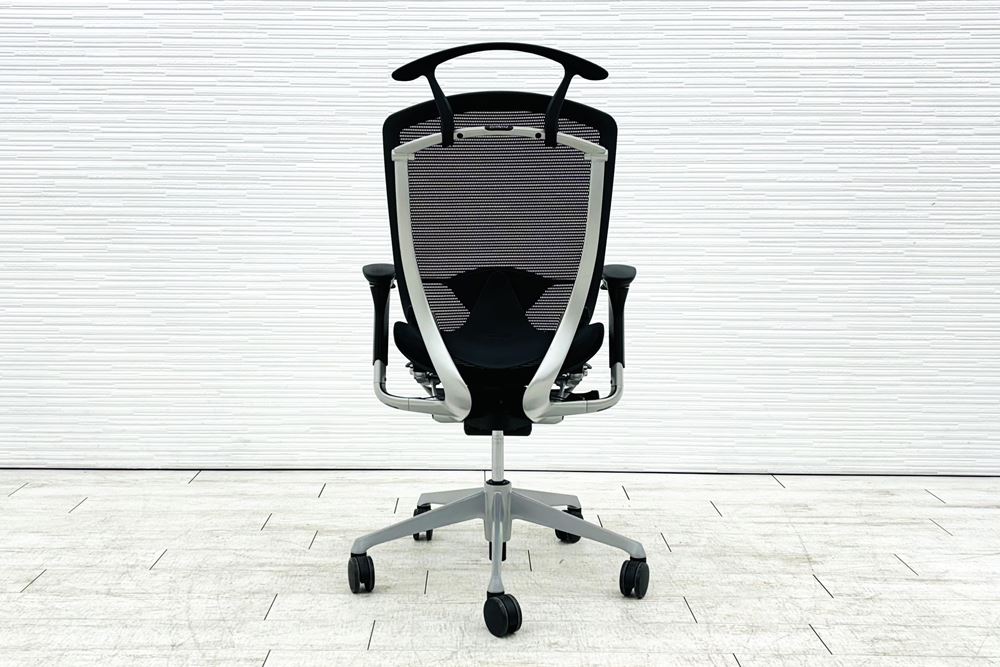 コンテッサチェア オカムラ 中古 OKAMURA Contessa メッシュ 可動肘 中古オフィス家具 高機能チェア ブラックの画像