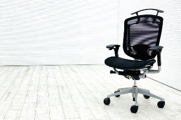 コンテッサチェア オカムラ 中古 OKAMURA Contessa メッシュ 可動肘 中古オフィス家具 高機能チェア ブラックの画像