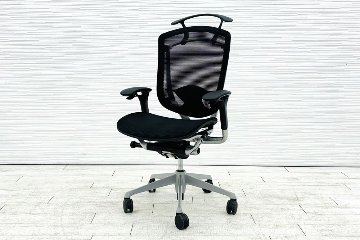 コンテッサチェア オカムラ 中古 OKAMURA Contessa メッシュ 可動肘 中古オフィス家具 高機能チェア ブラックの画像