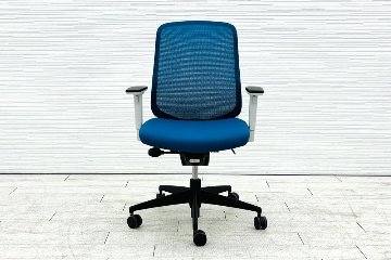 コクヨ シロッコチェア 中古 Scirocco(シロッコ)シリーズ 可動肘 KOKUYO 中古オフィス家具 ターコイズブルーの画像