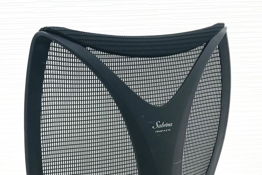 サブリナチェア 中古 オカムラ OKAMURA Sabrina 2016年製 ハイバック メッシュ 中古オフィス家具 事務椅子 ブラックの画像