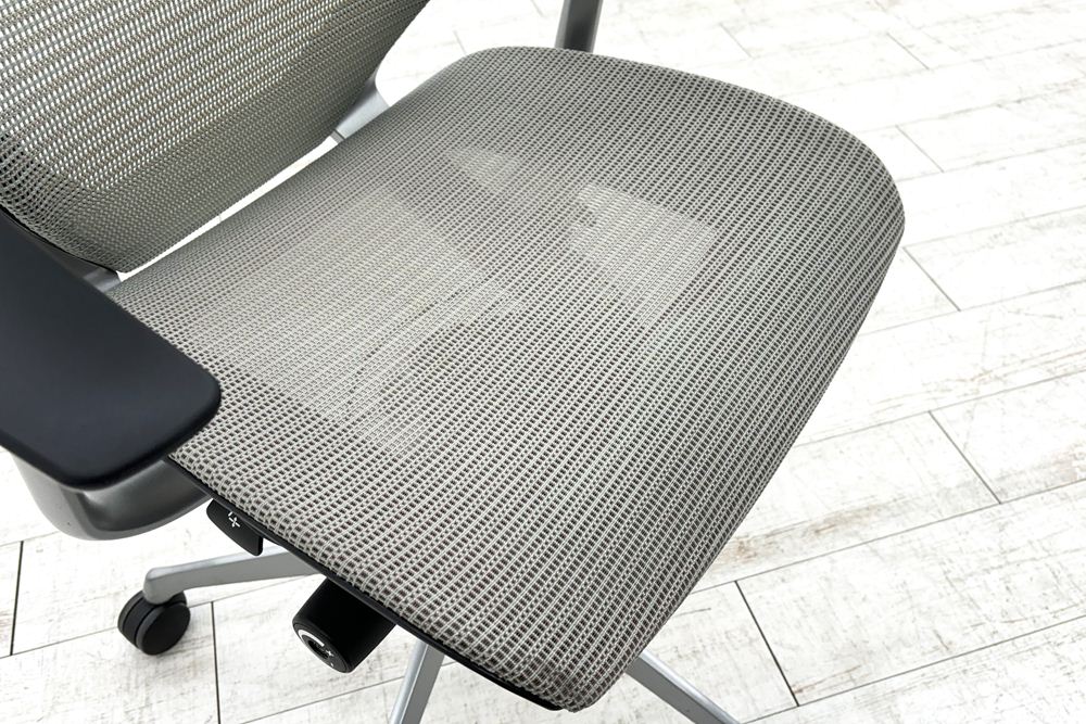 バロンチェア オカムラ エクストラハイバック OKAMURA Baron 固定肘 高機能チェア 中古オフィス家具 固定ヘッドレスト グレーの画像