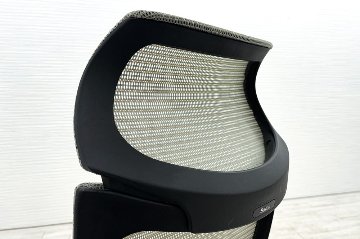 バロンチェア オカムラ エクストラハイバック OKAMURA Baron 固定肘 高機能チェア 中古オフィス家具 固定ヘッドレスト グレーの画像