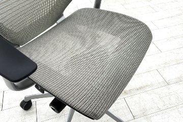 バロンチェア オカムラ エクストラハイバック OKAMURA Baron 固定肘 高機能チェア 中古オフィス家具 固定ヘッドレスト グレーの画像