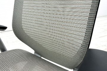 バロンチェア オカムラ エクストラハイバック OKAMURA Baron 固定肘 高機能チェア 中古オフィス家具 固定ヘッドレスト グレーの画像