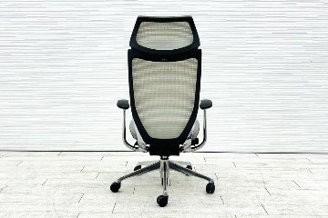 オカムラ バロンチェア エクストラハイバック OKAMURA Baron 固定肘 高機能チェア 中古オフィス家具 固定ヘッドレスト グレーの画像