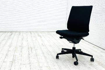 コクヨ ウィザードチェア 中古 KOKUYO Wizard クッション 肘無 中古事務椅子 中古オフィス家具 ブラックの画像