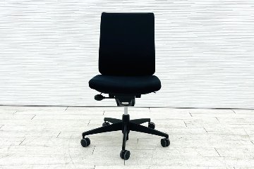 コクヨ ウィザードチェア 中古 KOKUYO Wizard クッション 肘無 中古事務椅子 中古オフィス家具 ブラックの画像