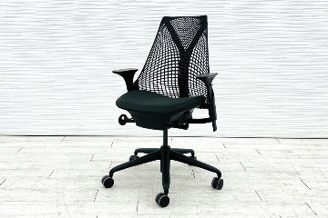 ハーマンミラー セイルチェア 中古 2018年製 ダークグリーン Herman Miller SAYL Chair 中古オフィス家具 可動肘の画像
