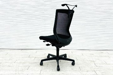 オカムラ エスクードチェア 中古 肘無 事務椅子 中古オフィス家具 OKAMURA ESCUDO ハイバック ブラックの画像