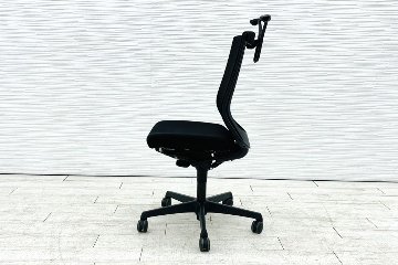 オカムラ エスクードチェア 中古 肘無 事務椅子 中古オフィス家具 OKAMURA ESCUDO ハイバック ブラックの画像