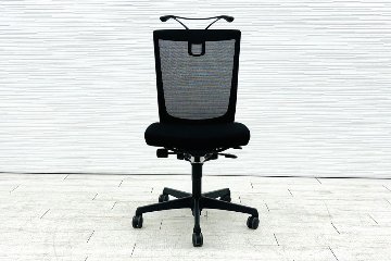 オカムラ エスクードチェア 中古 肘無 事務椅子 中古オフィス家具 OKAMURA ESCUDO ハイバック ブラックの画像