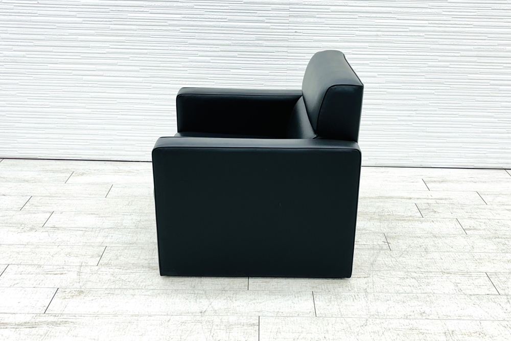 オリバー 応接家具 中古 応接ソファ 応接ソファー 中古オフィス家具 ブラック レザーの画像