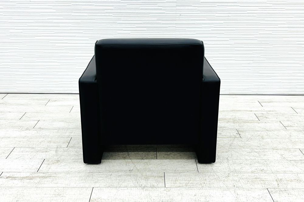オリバー 応接家具 中古 応接ソファ 応接ソファー 中古オフィス家具 ブラック レザーの画像