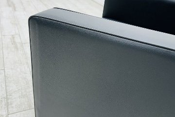オリバー 応接家具 中古 応接ソファ 応接ソファー 中古オフィス家具 ブラック レザーの画像