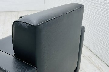 オリバー 応接家具 中古 応接ソファ 応接ソファー 中古オフィス家具 ブラック レザーの画像