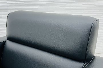 オリバー 応接家具 中古 応接ソファ 応接ソファー 中古オフィス家具 ブラック レザーの画像