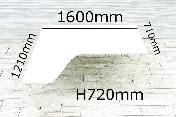 オカムラ プリシード L型デスク 中古 エグゼクティブデスク 高級デスク 中古オフィス家具 1600/1210/720の画像