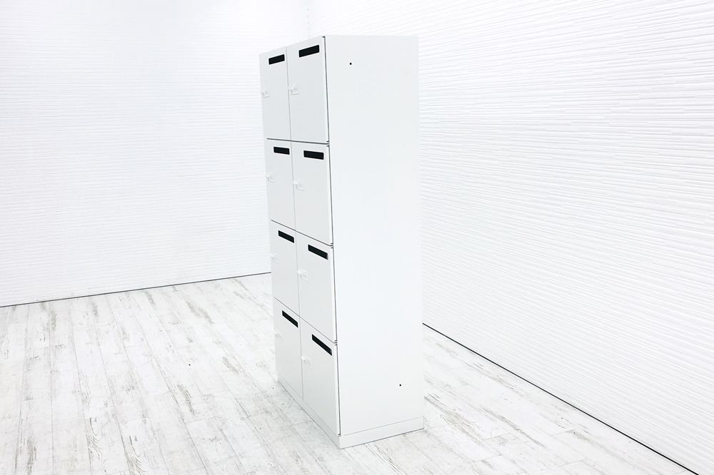8人用ロッカー 8人用 スチール ロッカー 中古 コクヨ エディア メールボックス 中古オフィス家具 オートロックダイヤル錠 キャビネットの画像