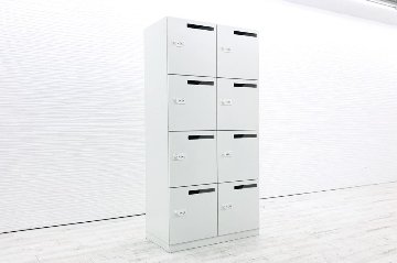 8人用ロッカー 8人用 スチール ロッカー 中古 コクヨ エディア メールボックス 中古オフィス家具 オートロックダイヤル錠 キャビネットの画像