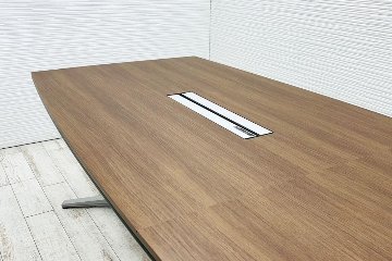 オカムラ ラティオ RATIO 中古 幅3200 大型会議テーブル ミーティングテーブル 舟形天板 中古オフィス家具 3200/1200/720の画像
