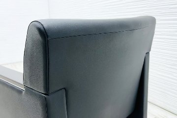 オカムラ ミーティングチェア 【6脚セット】 多目的チェア 中古オフィス家具 応接椅子 ソファ キャスター付 ブラックの画像