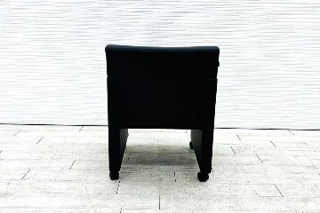 オカムラ ミーティングチェア 【6脚セット】 多目的チェア 中古オフィス家具 応接椅子 ソファ キャスター付 ブラックの画像