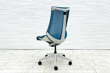 イトーキ アクトチェア 2020年製 中古 Act 肘無 事務椅子 ITOKI 中古オフィス家具 ダックブルーの画像