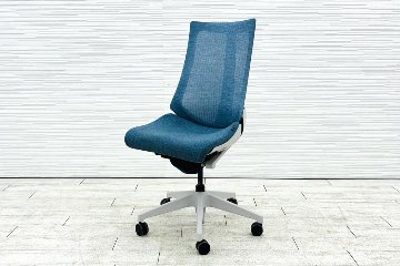 イトーキ アクトチェア 2020年製 中古 Act 肘無 事務椅子 ITOKI 中古オフィス家具 ダックブルーの画像