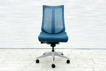 イトーキ アクトチェア 2020年製 中古 Act 肘無 事務椅子 ITOKI 中古オフィス家具 ダックブルーの画像