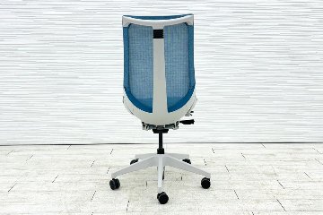 イトーキ アクトチェア 2020年製 中古 Act 肘無 事務椅子 ITOKI 中古オフィス家具 ダックブルーの画像