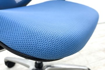 オカムラ サブリナチェア スマートオペレーション 中古 サブリナSO 可動肘 中古オフィス家具 Sabrina Smart Operation アクアブルーの画像